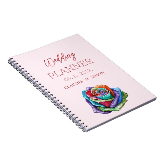 Carnet Wedding planner de Rose simple et minimaliste (Côté Droit)