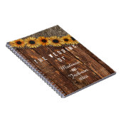 Carnet Wedding planner de tournesol en bois rustique et B (Côté Droit)