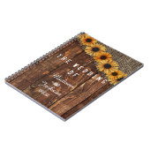 Carnet Wedding planner de tournesol en bois rustique et B (Côté gauche)