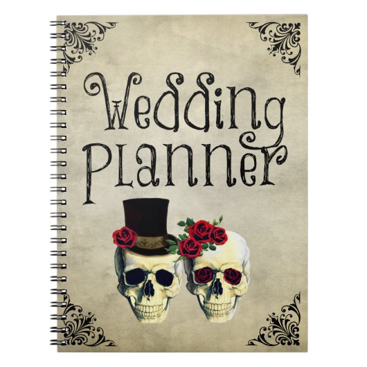 Carnet Wedding planner du crâne de mariée et de ch (Devant)