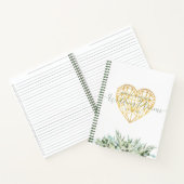 Carnet Wedding planner Elegant Blanc Gold Heart Foliing (Intérieur)