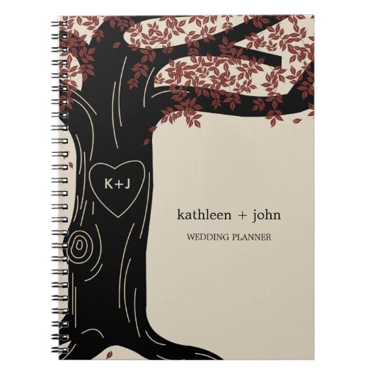 Carnet Wedding planner en chêne - Rouge (Devant)
