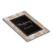 Carnet Wedding planner en marbre doré moderne Faux Rose (Côté Droit)