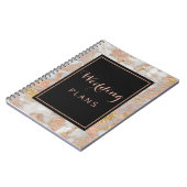 Carnet Wedding planner en marbre doré moderne Faux Rose (Côté gauche)