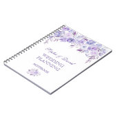 Carnet Wedding planner Floral bleu clair pourpre (Côté gauche)