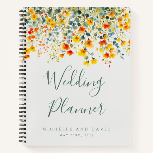 Carnet Wedding planner floral d'été gras (Devant)