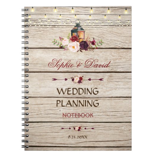Carnet Wedding planner floral du Marsala de Bourgogne (Devant)