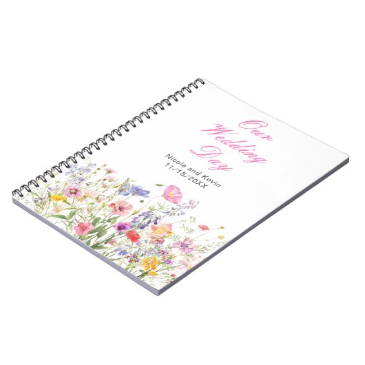 Carnet Wedding planner floral fleur sauvage Spring (Côté gauche)