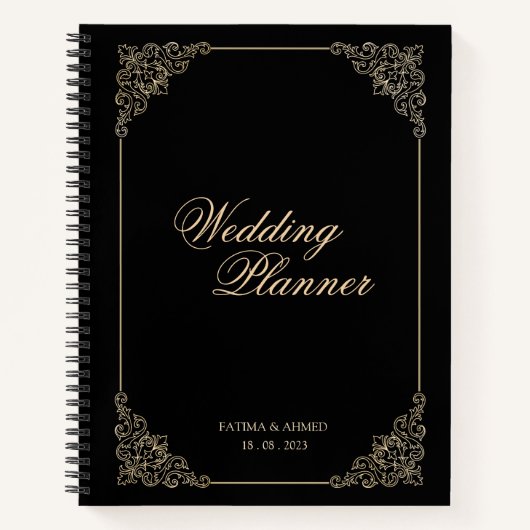 Carnet Wedding planner musulman musulman noir (Devant)