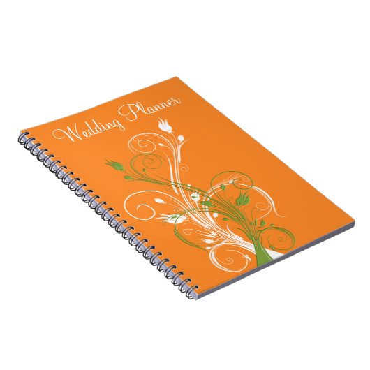 Carnet Wedding planner orange vert blanc (Côté Droit)