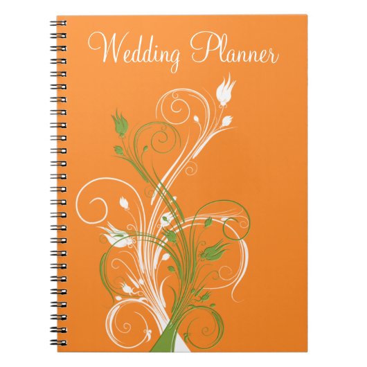 Carnet Wedding planner orange vert blanc (Devant)