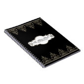 Carnet Wedding planner Personnalisé Baroque Swirl Argent (Côté Droit)