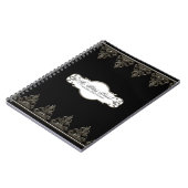 Carnet Wedding planner Personnalisé Baroque Swirl Argent (Côté gauche)