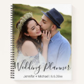 Carnet wedding planner photo d'écriture moderne (Devant)