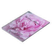 Carnet Wedding planner rose de fleurs de pivoines (Côté gauche)