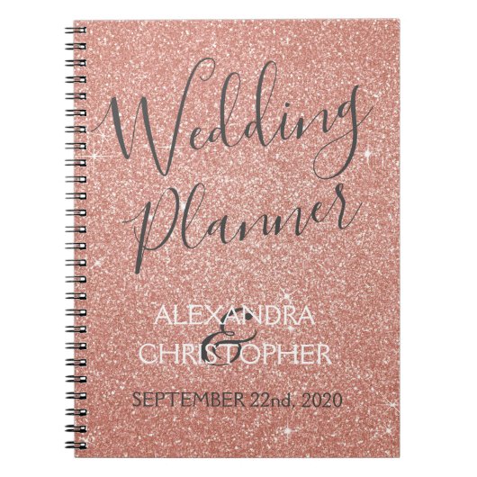 Carnet Wedding planner rose - Rose Parties scintillant d' (Devant)