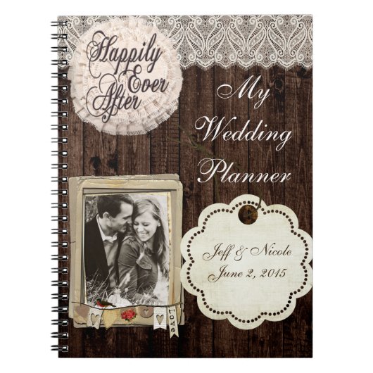 Carnet Wedding planner rustique Country Couple (Devant)
