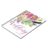 Carnet Wedding planner Succulent de fleurs d'aquarelle (Côté gauche)