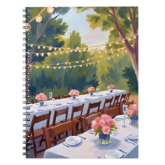 Carnet Wedding Venue Watercolor Painting Floral Botanical (Devant)