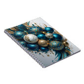 Carnet Weihnachtskugeln Gold Blau Luxus Fest (Côté Droit)