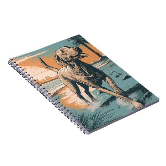 Carnet Weimaraner à la plage (Côté Droit)