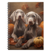 Carnet Weimaraner Chiot Automne Citrouille délice (Devant)