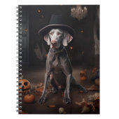 Carnet Weimaraner Citrouilles Halloween effrayant (Devant)