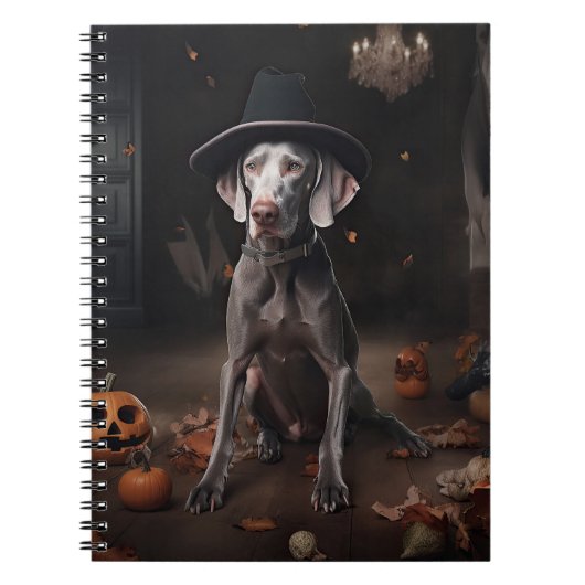 Carnet Weimaraner Citrouilles Halloween Épouvantable (Devant)