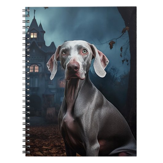 Carnet Weimaraner Halloween Épouvantable (Devant)