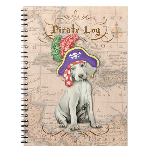 Carnet Weimaraner Pirate (Devant)