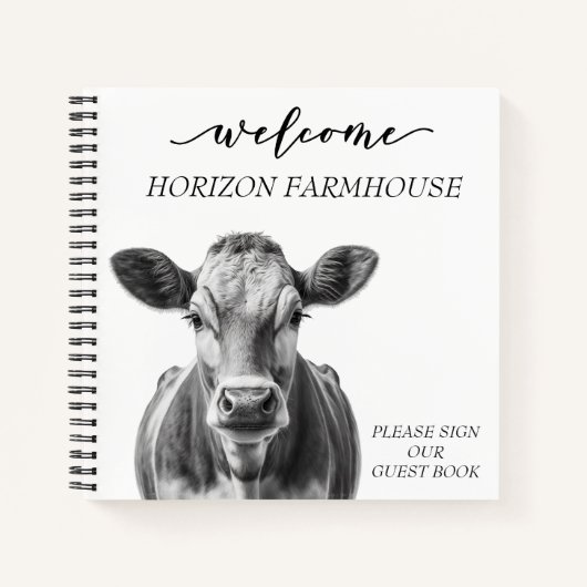 Carnet Welcome Cow Farmhouse Cabine Home Location (Devant)