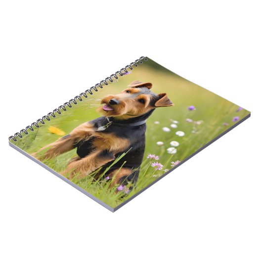 Carnet Welsh Terrier Dans Fleur sauvage Meadow (Côté gauche)