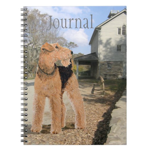 Carnet Welsh Terrier dans la cour de l'écurie (Devant)