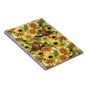 Carnet Wens et fleurs sur jaune pâle (Côté Droit)
