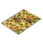 Carnet Wens et fleurs sur jaune pâle (Côté gauche)