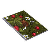 Carnet Wens et fraises sur vert foncé (Côté Droit)