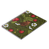 Carnet Wens et fraises sur vert foncé (Côté gauche)