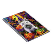 Carnet West Highland White Terrier Chien Halloween sorciè (Côté Droit)