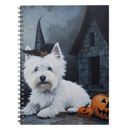 Carnet West Highland White Terrier Citrouille Halloween (Devant)