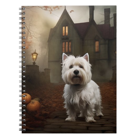 Carnet West Highland White Terrier Halloween effrayant (Devant)