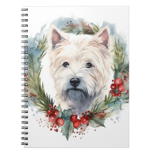 Carnet West Highland White Terrier Wire de Noël (Devant)