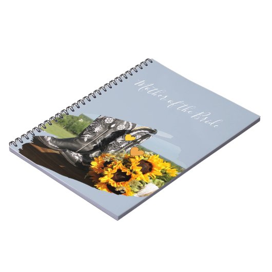 Carnet Western Boots tournesol Mariage rustique (Côté gauche)