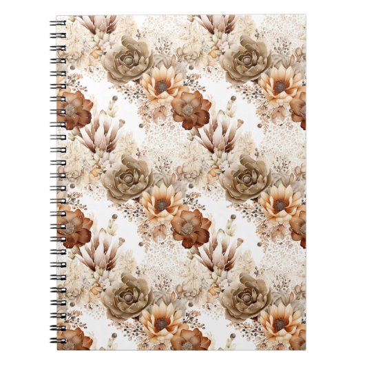 Carnet Western Brown Cream Southwest Floral (Devant)