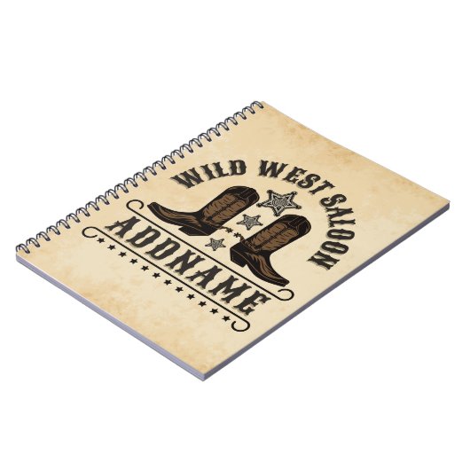 Carnet Western Cowboy Boots AJOUTER LE NOM Sheriff Spurs  (Côté gauche)