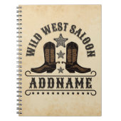 Carnet Western Cowboy Boots AJOUTER LE NOM Sheriff Spurs  (Devant)