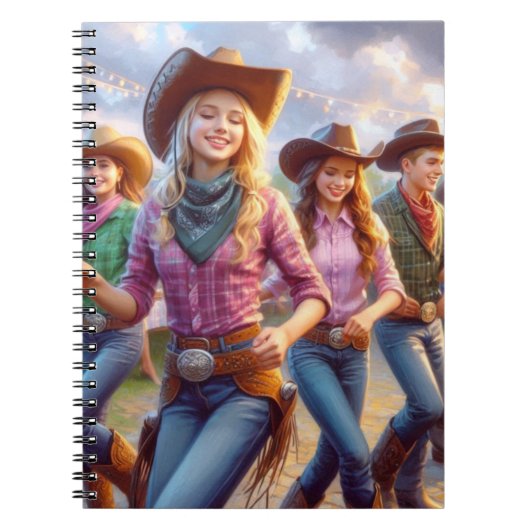 Carnet Western Cowgirl Line Danser (Devant)