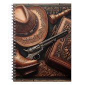 Carnet Western Trio : Casquette, Bottes, Revolver (Devant)
