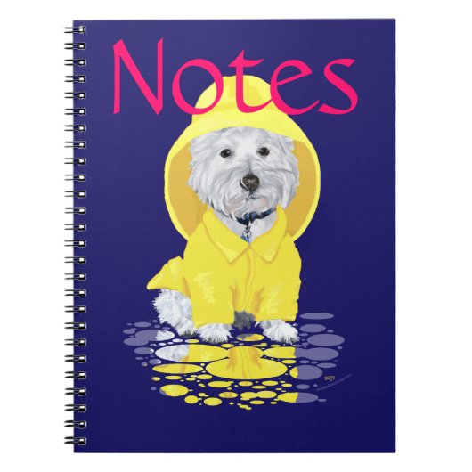 Carnet Westie chien Avril pluies (Devant)