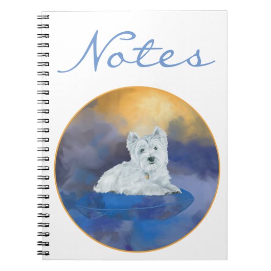 Carnet Westie sur Coussin (Devant)