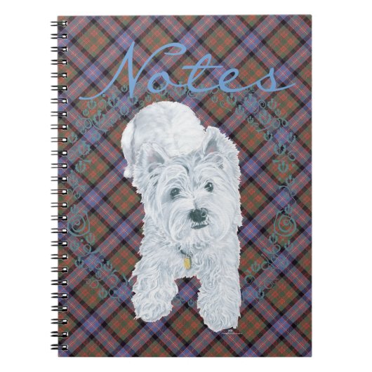 Carnet Westie sur Tartan (Devant)
